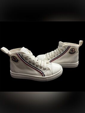 MONCLER Enfant Kids ANYSE II White High-Top Sneakers Sz13C US/31 EU M Unisex